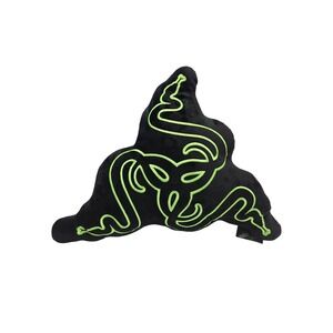 Razer Plushie Pillow Black Green Logo Gaming Gamer Kids Room Decor NWT‎